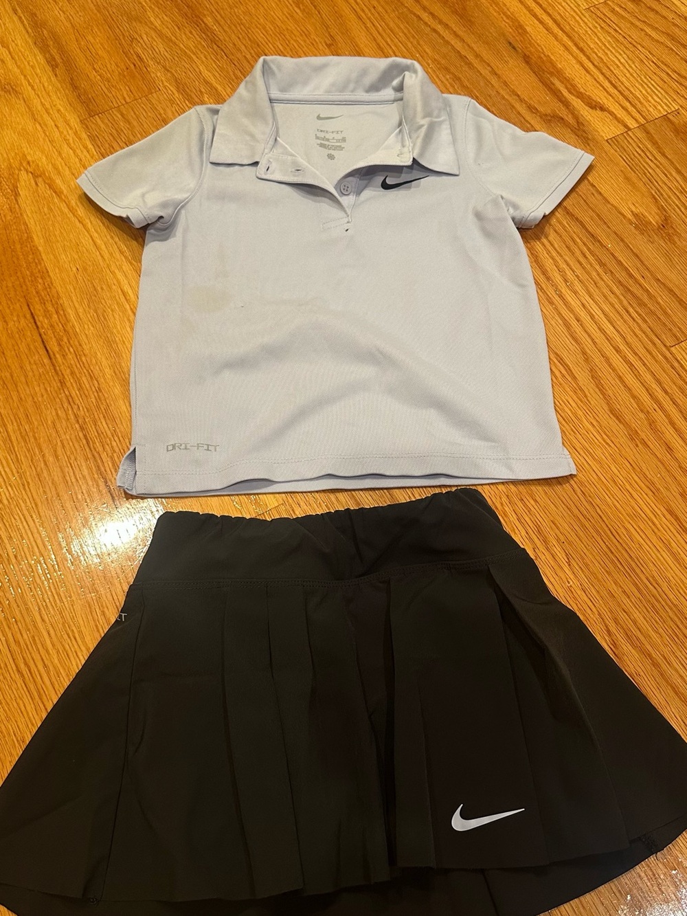 Nike Kids' Light Blue Dri-FIT Polo Shirt and skort